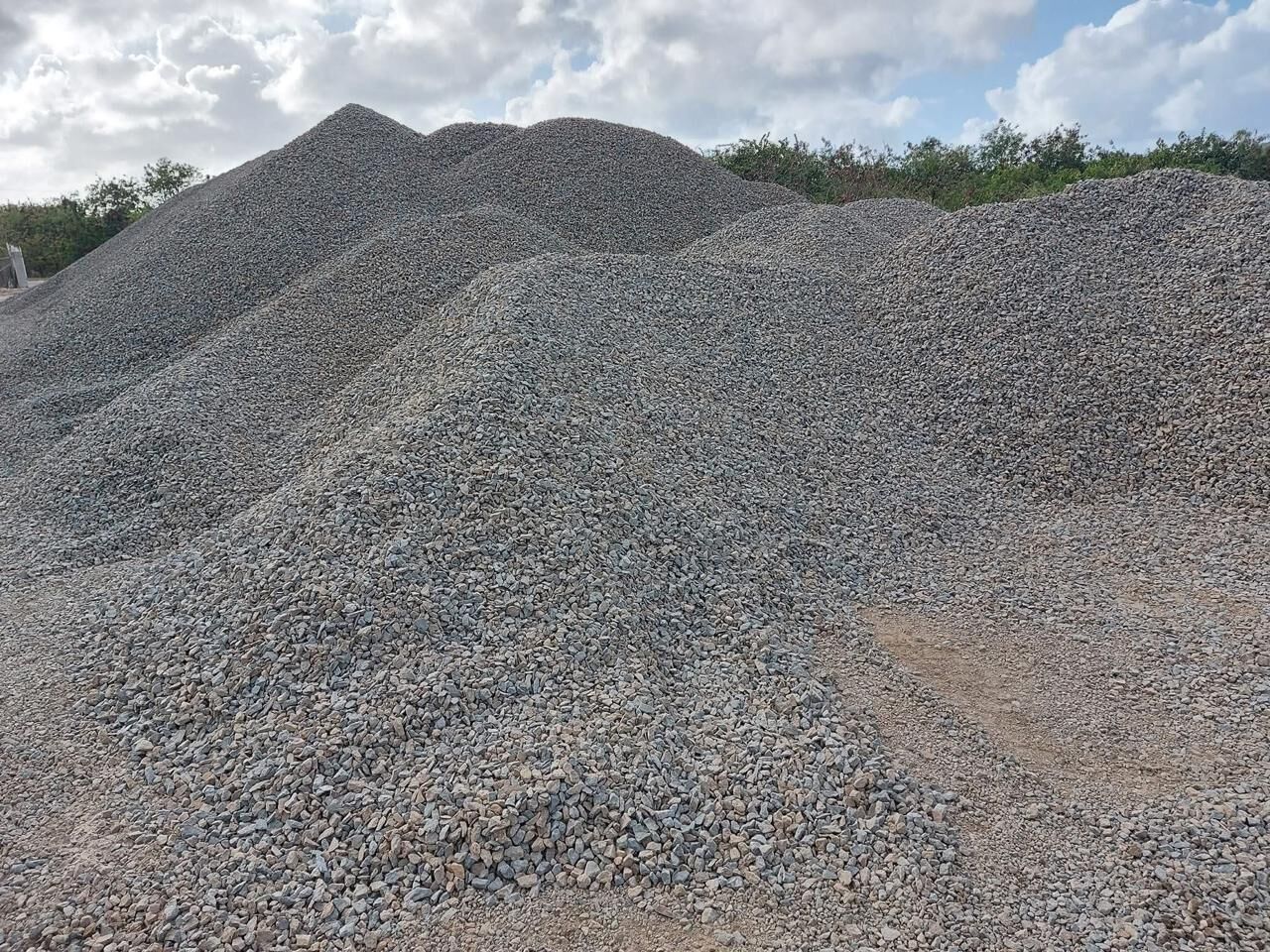 Building aggregate and construction materials stockpile in Antigua